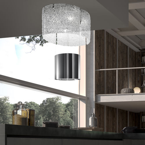 Inseldunstabzug - NEST PLUS - Faber S.p.A - Umluft / originelles Design / mit integrierter Beleuchtung