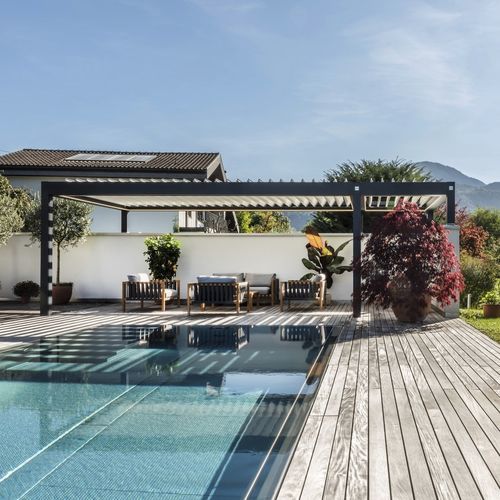Bioklimatische Pergola - Imago® - Corradi - selbsttragend / angebaut / Aluminium