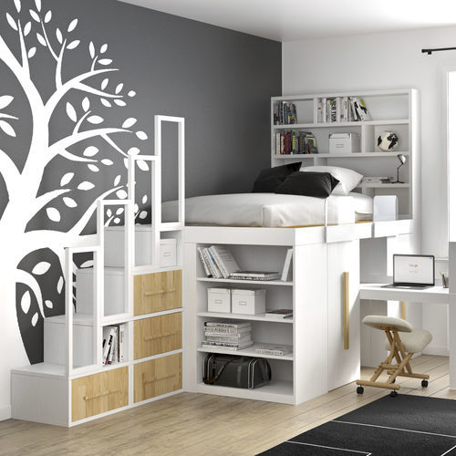 Raumsparendes Bett - Albero Bianco - Cinius - Hoch / Einpersonen / modern