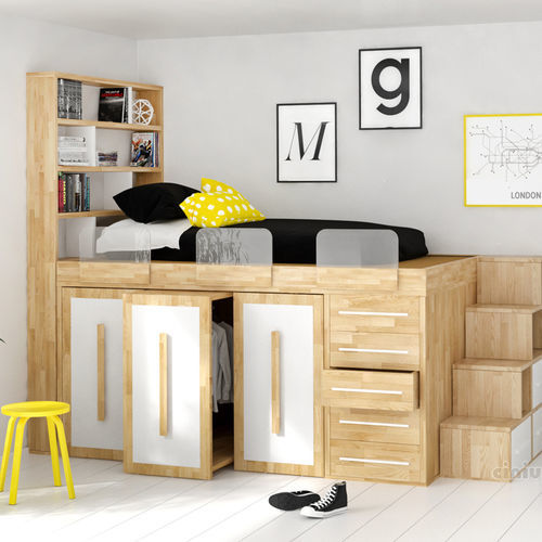 Einpersonenbett - Londra - Cinius - modern / für Kinder / Schrank