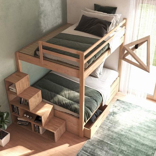 Etagenbett - CASTELLO - Cinius - Einpersonen / modern / mit Schublade