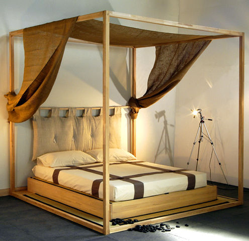 Himmelbett - YASUMI - Cinius - Doppelbett / modern / Buche