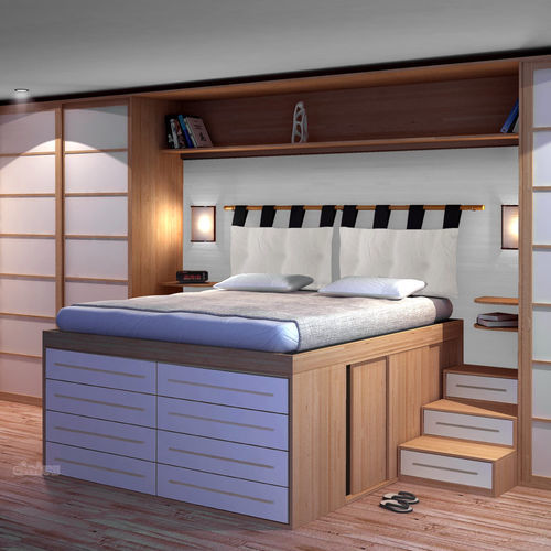Doppelbett - TORINO 1 - Cinius - Einpersonen / modern / Bettkasten