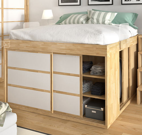 Doppelbett - NAPOLI - Cinius - Einpersonen / modern / Bettkasten