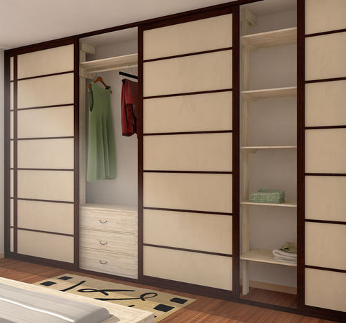 Moderner begehbarer Kleiderschrank - Cinius - Holz / maßgefertigt / mit Schiebetür