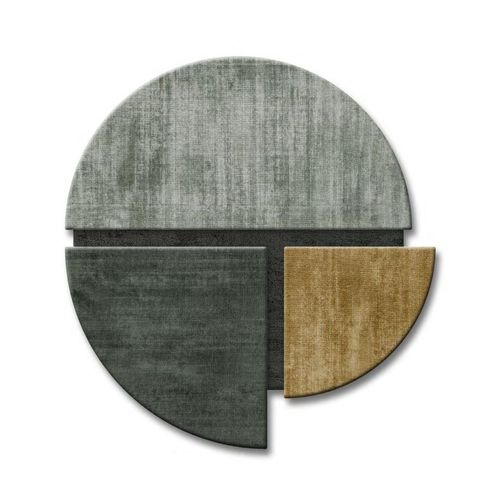 Moderner Teppich - AUTUMN - Sirecom Tappeti - mit geometrischen Motiven / aus Bambusfaser / Neuseelandwolle