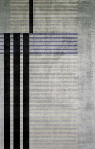 Moderner Teppich - SWORDFISH - Sirecom Tappeti - mit geometrischen Motiven / aus Bambusfaser / rechteckig