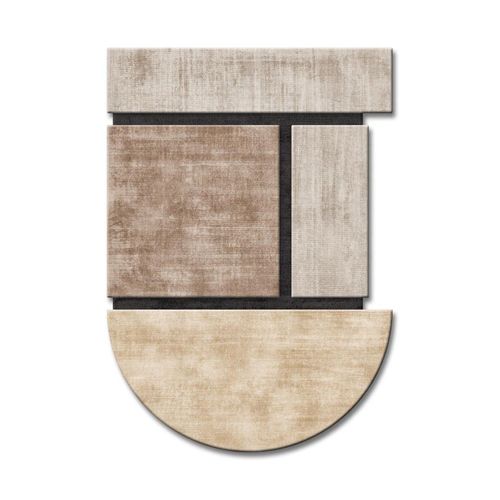 Moderner Teppich - ZENZERO - Sirecom Tappeti - mit geometrischen Motiven / aus Bambusfaser / Neuseelandwolle