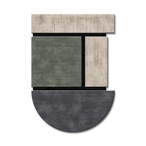 Moderner Teppich - NOCTIS - Sirecom Tappeti - mit geometrischen Motiven / aus Bambusfaser / Neuseelandwolle