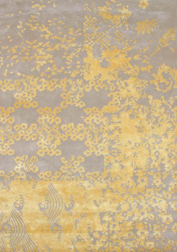 Moderner Teppich - LILY GOLD - Sirecom Tappeti - Motiv / aus Bambusfaser / Neuseelandwolle