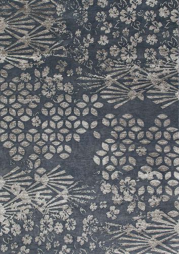Moderner Teppich - JUNGLE BLUE - Sirecom Tappeti - Motiv / aus Bambusfaser / Neuseelandwolle