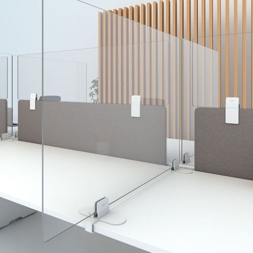 Moderner Paravent - OFITA - Glas / für Gewerbegebrauch / transparent