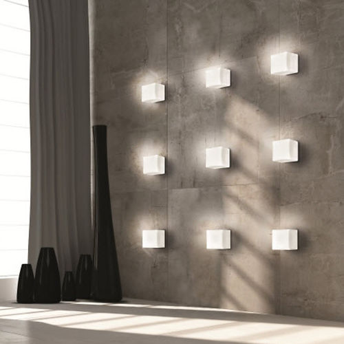 Moderne Wandleuchte - CUBI P-PL 11 - Leucos srl - für den Innenraum / geblasenes Glas / quadratisch