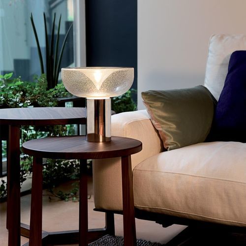 Tischlampe - AELLA MINI 30 T - Leucos srl - Chrom / lackiertes Metall / geblasenes Glas