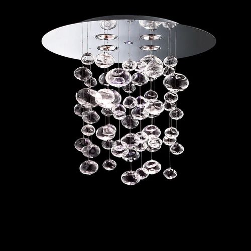Moderner Kronleuchter - ETHER S 90 - Leucos srl - Glas / polierter Stahl / für Gewerbegebrauch