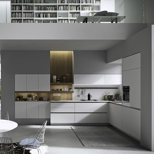 Moderne Küche - Joy - SNAIDERO RINO SPA - Aluminium / ABS / melaminbeschichtet