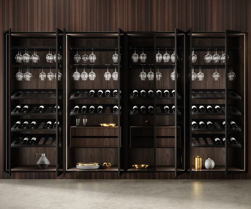 Weinreifeschrank - Elementi - SNAIDERO RINO SPA - Einbau / Holzfurnier / Metall