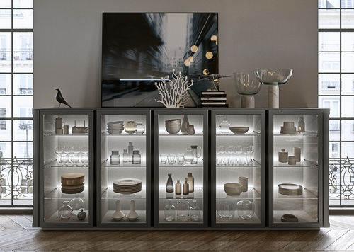 Moderner Geschirrschrank - Frame - SNAIDERO RINO SPA - lackiertes Metall