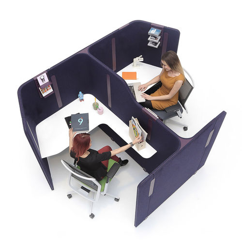 Schreibtisch für Open Space - ISOLA - Nurus - modern / Laminat / mit eingebauter Trennwand