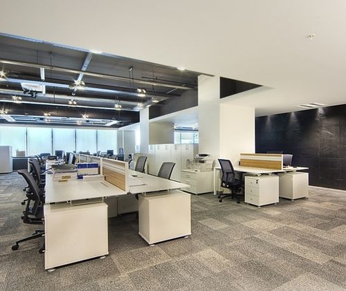 Schreibtisch für Open Space - SILVA - Nurus - modern / Laminat / mit Stauraum