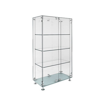 Moderne Vitrine - SSG002.1000 - Shopkit - Glas / Edelstahl / für Gewerbegebrauch