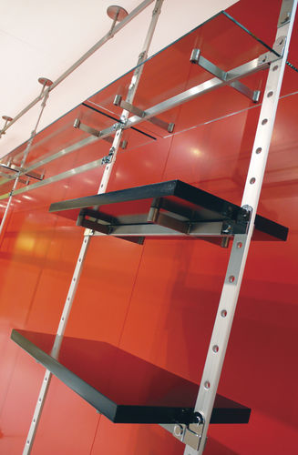 Decke/Boden-Regal - STRAP - Shopkit - modern / Aluminium / für Bekleidungshandel