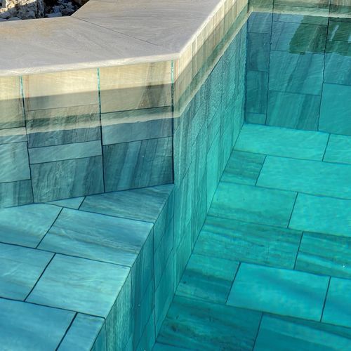 Bodenbelag für Pool - Green Agath - LUSOROCHAS NATURAL STONE - Naturstein / Marmor / für Außenbereich