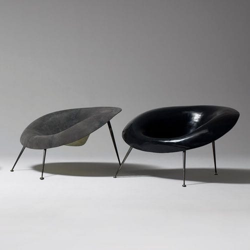 Sessel / originelles Design - NIDO - ImperfettoLab - Glasfaser / weiß / grau