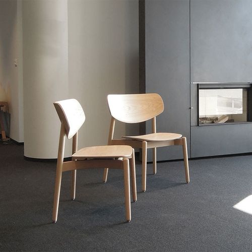 Moderner Sessel - FIZZ  - Bedont - Stoff / Leder / Holzfurnier