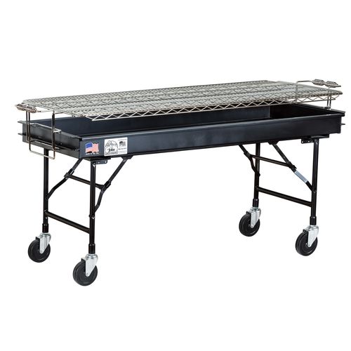 Holzkohle-Gartengrill - M-15FB - Big John Grills & Rotisseries - für professionellen Einsatz / auf Rollen / Stahl