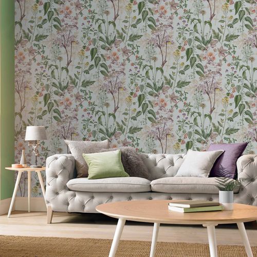 Moderne Tapete - EDULIS SAGE - Graham & Brown - Naturmotiv / Stoffoptik / beige