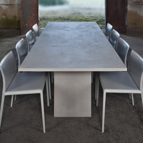 Moderner Esstisch - ASSAGIO - TRISS - Beton / rechteckig / ausziehbar