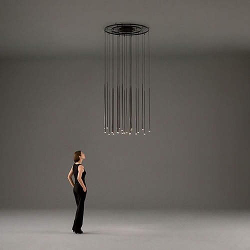Hängelampe - Slim - VIBIA LIGHTING - Stahl / Glas / Kohlefaser
