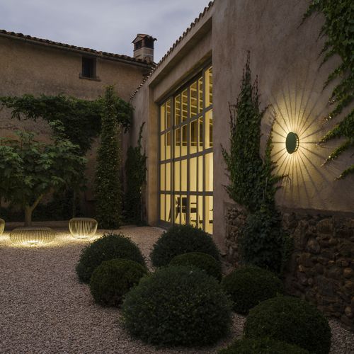 Moderne Wandleuchte - Meridiano - VIBIA LIGHTING - für Außenbereich / Stahl / rund