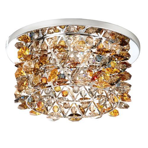 Moderne Deckenleuchte - VERTEX : VCR453N - Swarovski Lighting - rund / Swarovski®-Kristall / Edelstahl