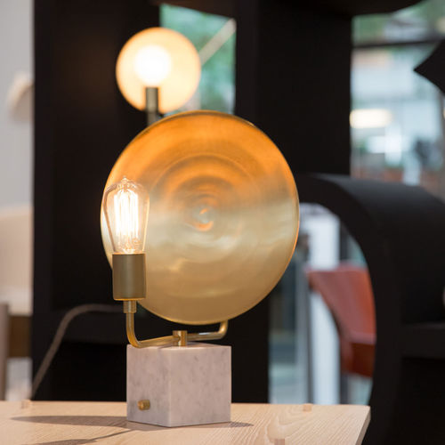 Tischlampe - HELIOS - Triode Design - Messing / Glas / Marmor