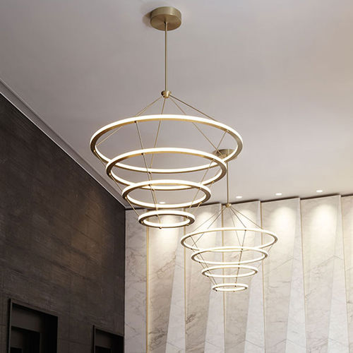 Moderner Kronleuchter - HALO - Triode Design - Stahl / Acryl / LED