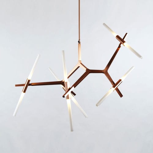 Kronleuchter / originelles Design - AGNES 10 - Triode Design - Glas / Aluminium / für Gewerbegebrauch