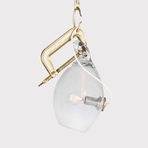 Hängelampe - CLAMP CL.01.01 - Triode Design - Messing / Glas / modern
