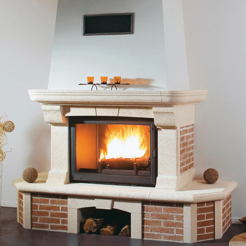 Holzkamin - HORIA - SEGUIN - Pellet / freistehend / Einseitig