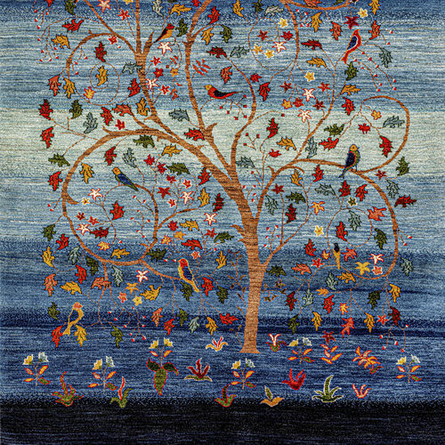 Moderner Teppich - Prancing Tree of Life - ZOLLANVARI AG - Blumenmotiv / Wolle / rechteckig