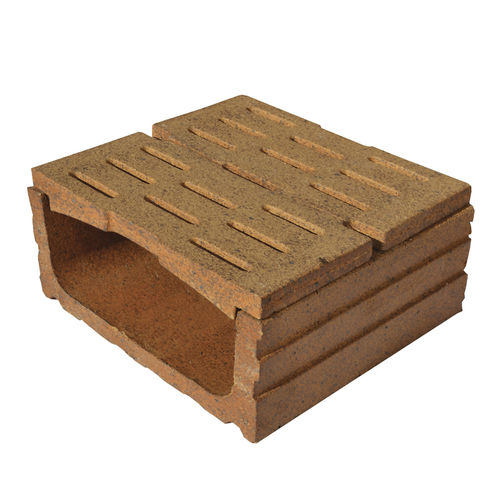 Gitter-Abflussrinne - NATURAL - TERRAKLINKER - GRES DE BREDA - Terrakotta / Pflaster / für Pool