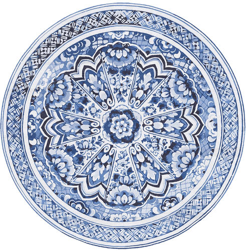 Moderner Teppich - H-PORCELAINE - TISCA ITALIA - Motiv / Wolle / Viskose