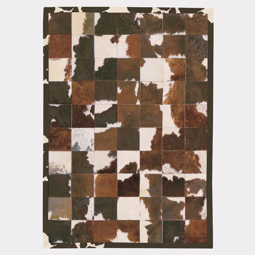 Moderner Teppich - COW PATCH - TISCA ITALIA - Patchwork / Tierhautmotiv / Leder