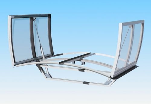 Glaslichtkuppel - Mercor - für Dachterrasse / mit Rauchabzug