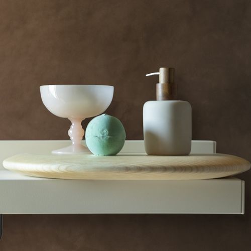Modernes Regal - RIFT/REVERSE - TUBES - Holz / für Badezimmer / braun