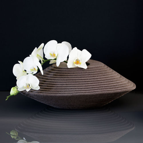Moderne Vase - Zaha - Hey Sign - Glas / Filz / schwarz