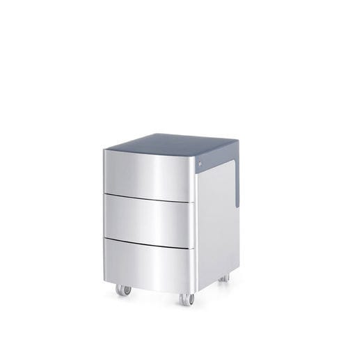 Aluminium-Schreibtischcontainer - SILVER - Interstuhl Büromöbel GmbH & Co. KG - mit 3 Schubladen / mobil