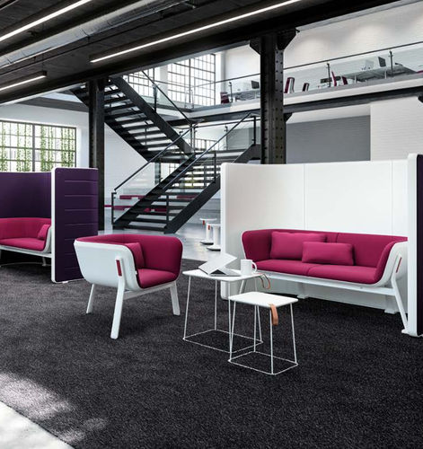 Moderner Sessel - HUB - Interstuhl Büromöbel GmbH & Co. KG - Leder / Stoff / Metall