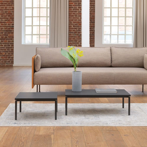 Moderner Couchtisch - Scorpii  - Kusch & Co - Holzfurnier / Gestell aus Stahl / Gestell aus rostfreiem Edelstahl